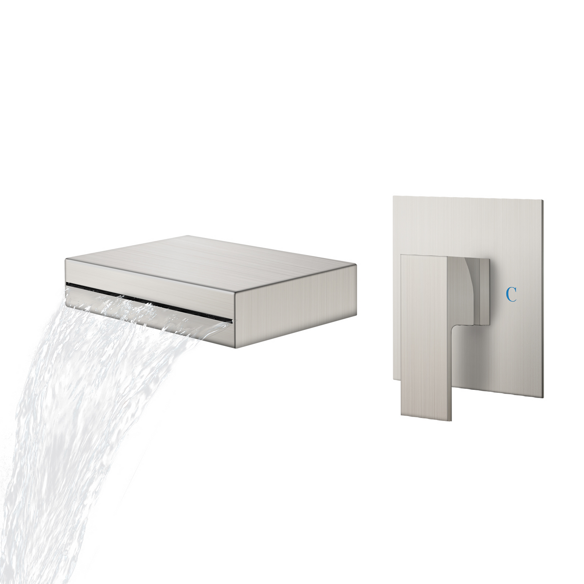 Brushed Nickel Wall Mounted waterfall Bathroom Faucet offers