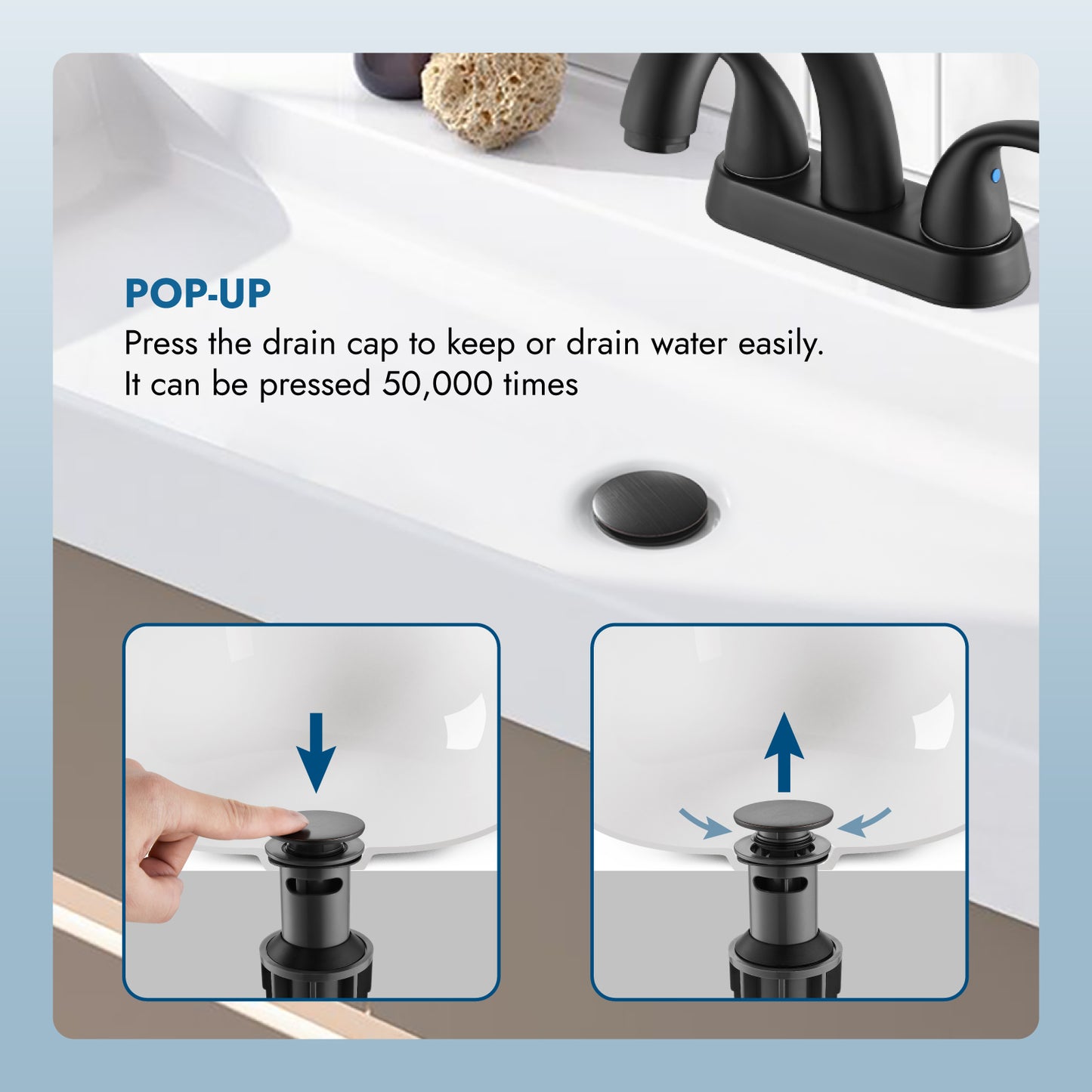 
                  
                    Cinwiny Pop Up Drain Stopper for Bathroom Vessel or Vanity Sink, ABS Bathroom Universal Basin Sink Drain, Built-in Anti Clog Strainer Container Drain Assembly, Lavatory Sink Drain
                  
                