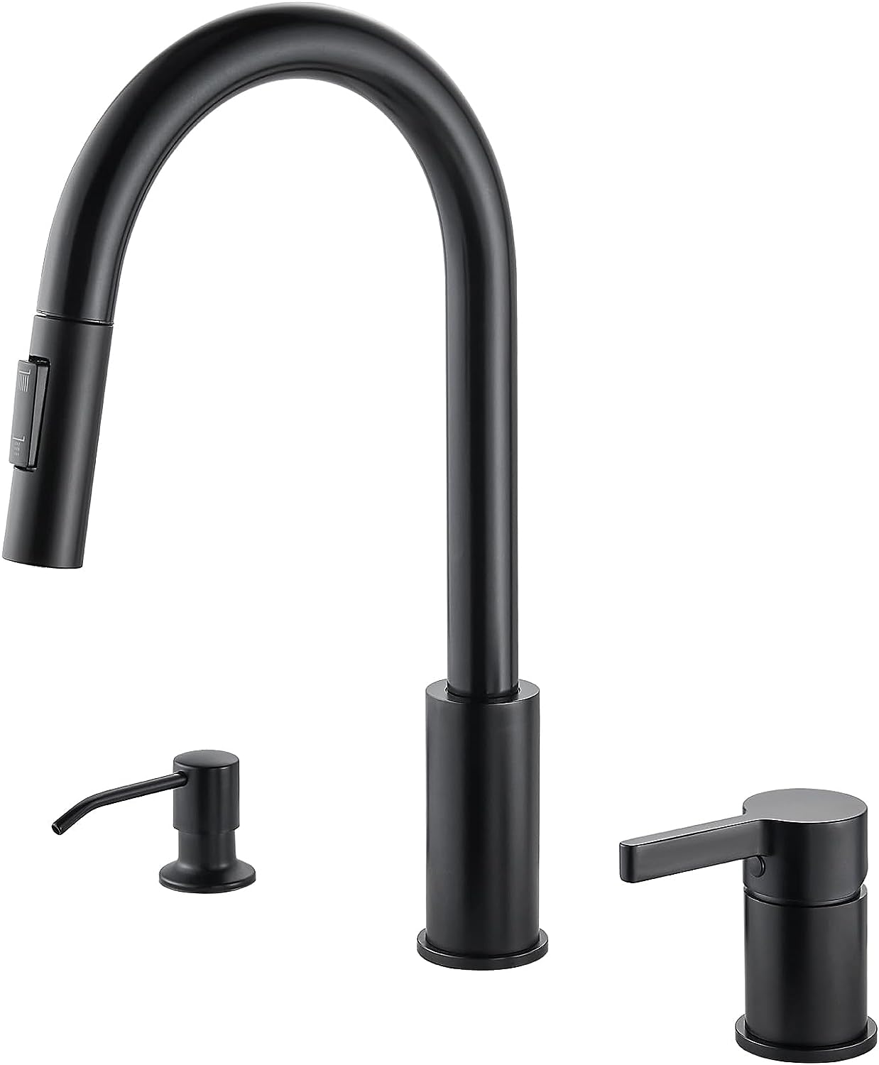 
                  
                    Cinwiny 3 Hole Kitchen Faucet Single Handle Kitchen Faucet with Pull Down Sprayer Deck Mounted Single Handle 2 Hole Widespread Kitchen Sink Faucet with Soap Dispenser
                  
                