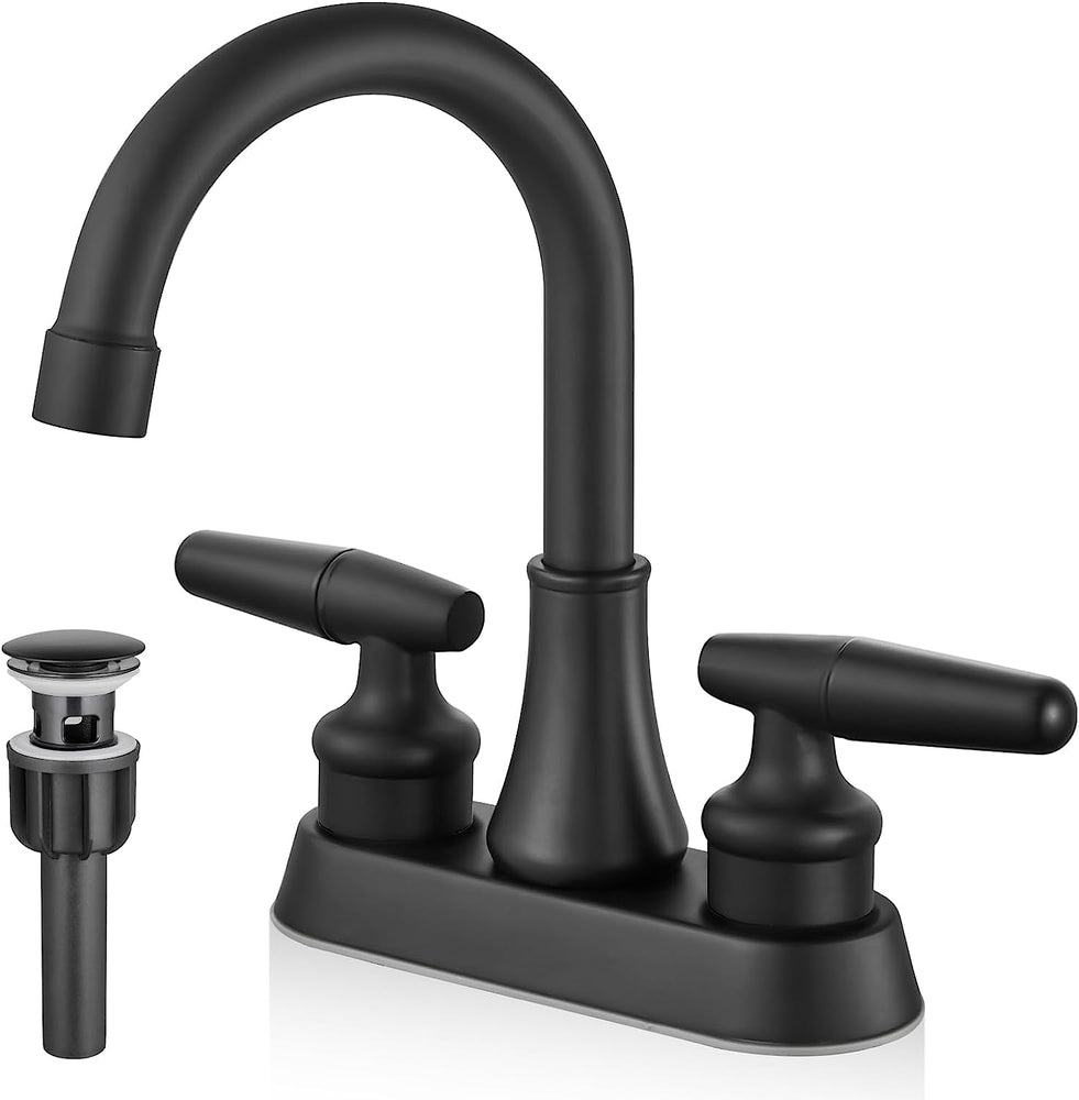 
                  
                    Cinwiny Centerset 4 Inch Bathroom Sink Faucet  Deck Mounted 2 Handles Lavatory Vanity Faucet Basin Mixer Tap with Pop up Drain and Water Supply Hoses
                  
                