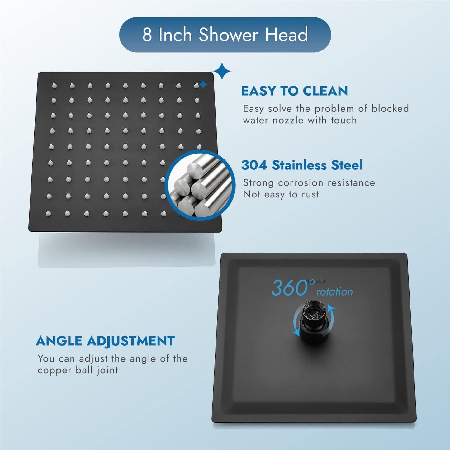 
                  
                    Cinwiny Dual Square Shower Head Combo All Metal High Pressure 8 inch Rain Shower Head with Handheld with 71" Extra Long Flexible Hose,Smooth 3-Way Diverter,Adjustable Extension Arm
                  
                