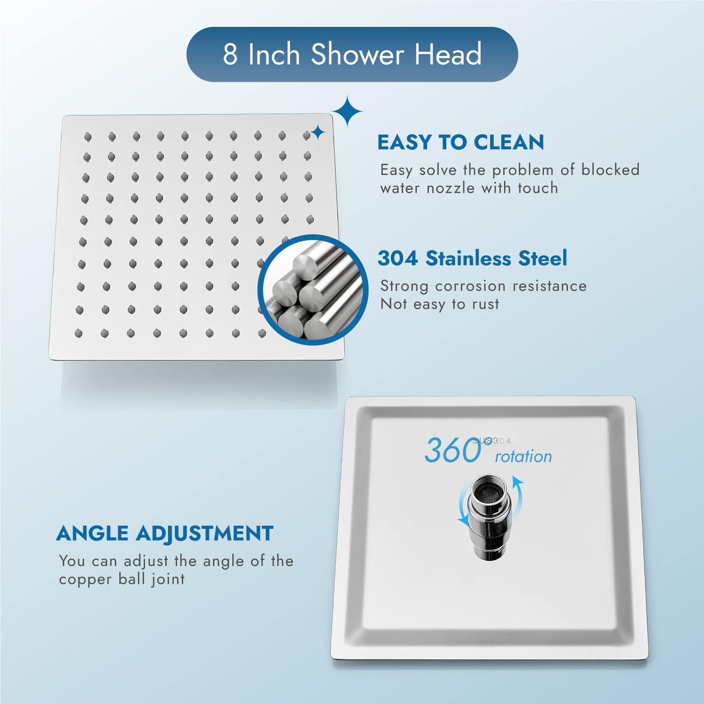 
                  
                    Cinwiny Dual Square Shower Head Combo All Metal High Pressure 8 inch Rain Shower Head with Handheld with 71" Extra Long Flexible Hose,Smooth 3-Way Diverter,Adjustable Extension Arm
                  
                