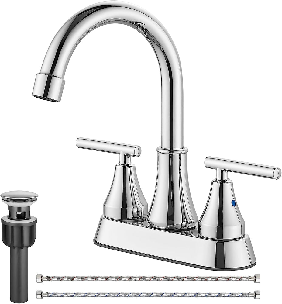 
                  
                    Cinwiny Bathroom Faucets 4 Inch Centerset Bathroom Sink Faucet Deck Mounted Swivel Spout Vanity Lavatory Faucet with Pop-Up Drain 2 Handle Utility Rv Sink Faucet
                  
                