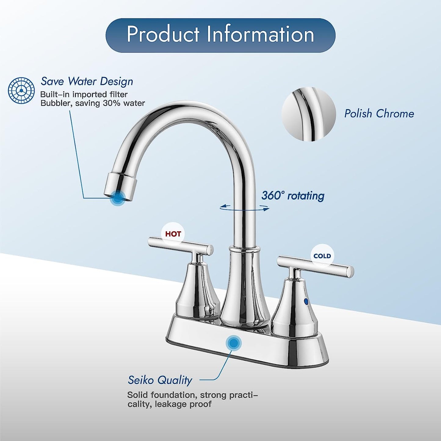 
                  
                    Cinwiny Bathroom Faucets 4 Inch Centerset Bathroom Sink Faucet Deck Mounted Swivel Spout Vanity Lavatory Faucet with Pop-Up Drain 2 Handle Utility Rv Sink Faucet
                  
                