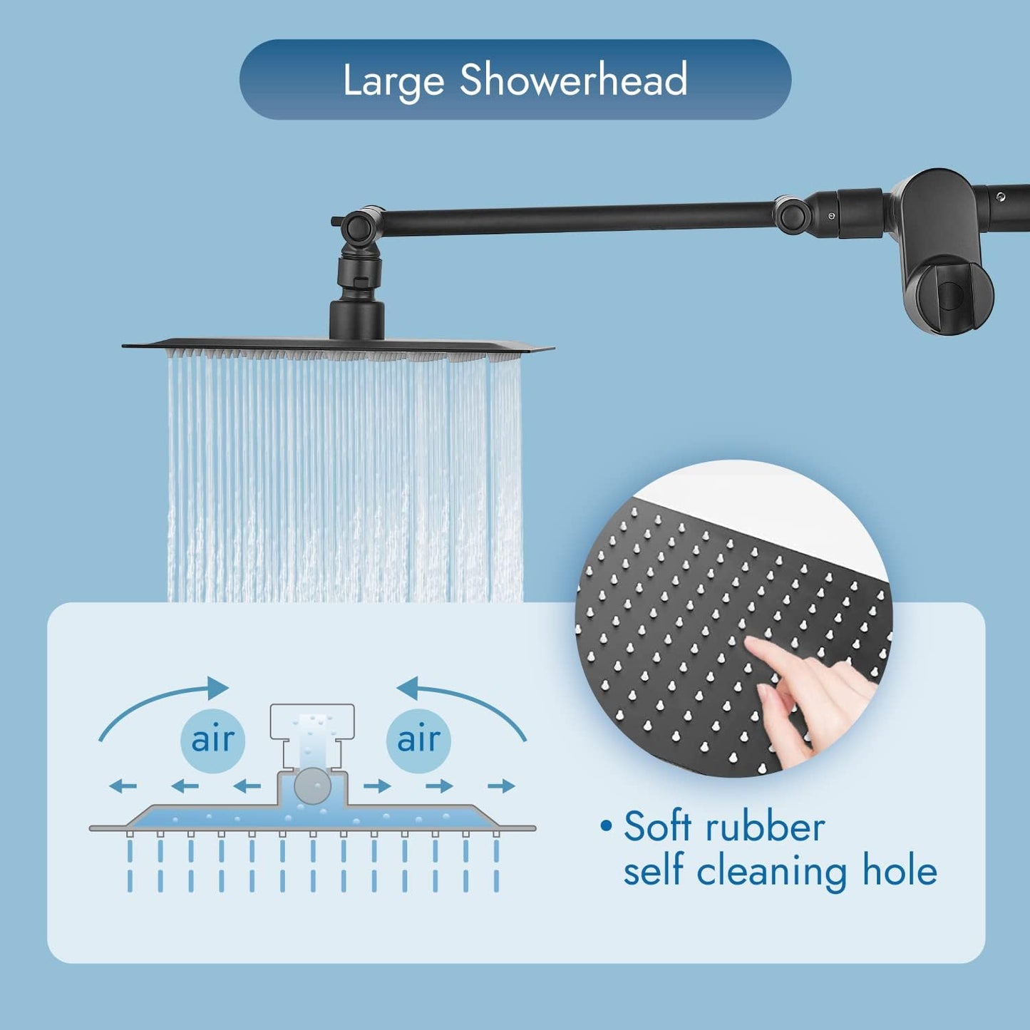 
                  
                    Cinwiny Dual Square Shower Head Combo All Metal High Pressure 8 inch Rain Shower Head with Handheld with 71" Extra Long Flexible Hose,Smooth 3-Way Diverter,Adjustable Extension Arm
                  
                