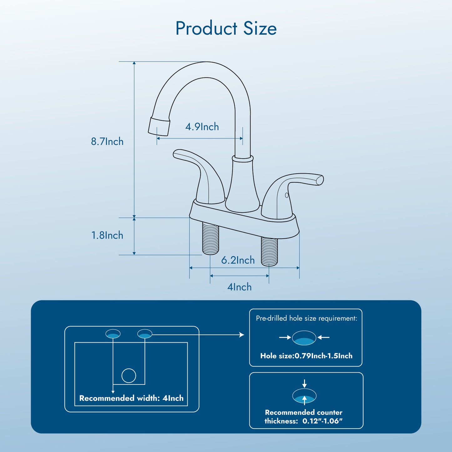 
                  
                    Cinwiny 4 Inch Centerset Bathroom Sink Faucet Two Handle Vanity Faucet with Swivel Spout Deck Mount Mixer Tap with Pop up Drain Water Supply Lines
                  
                