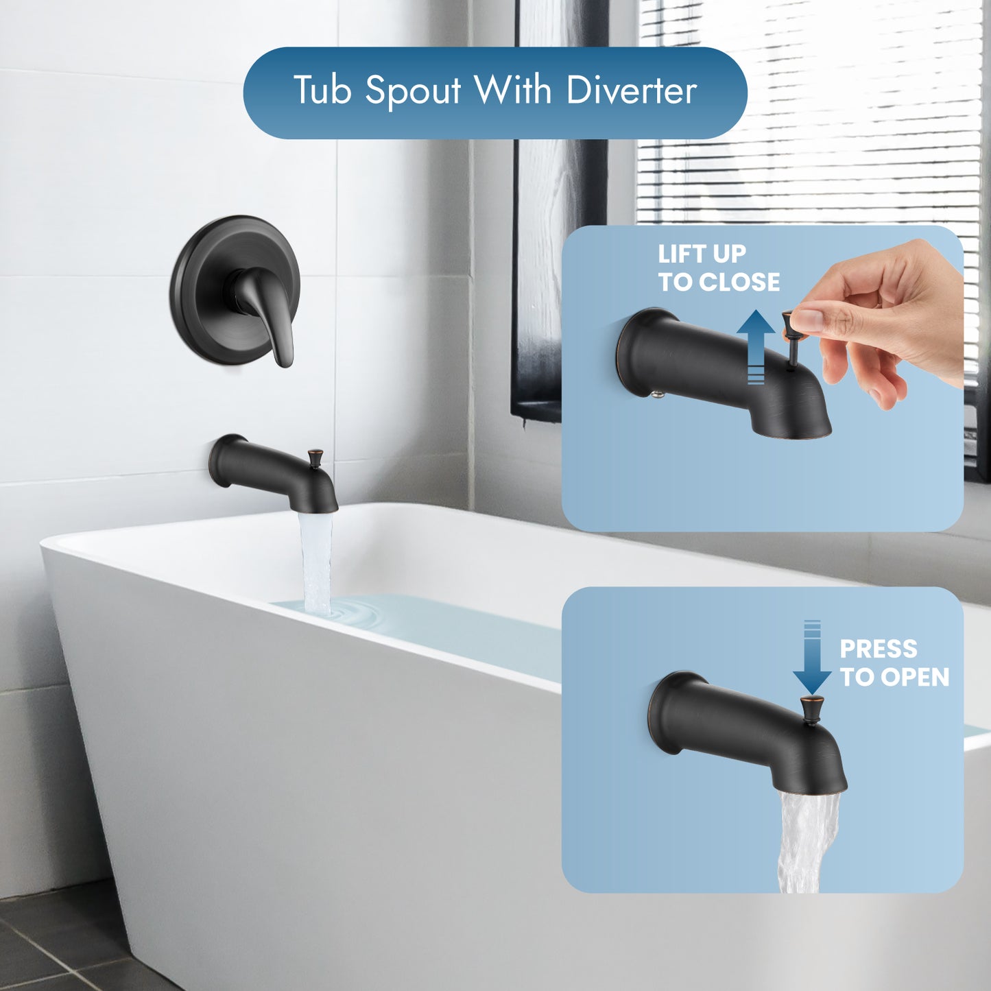 
                  
                    Shower Faucet Set with Tub Spout Pressure Balancing Rough-in Valve Wall Mount Shower System 5 Modes 6 Inch Shower Head with Tub Filler 1 Lever Dual Function Shower Trim Kit
                  
                