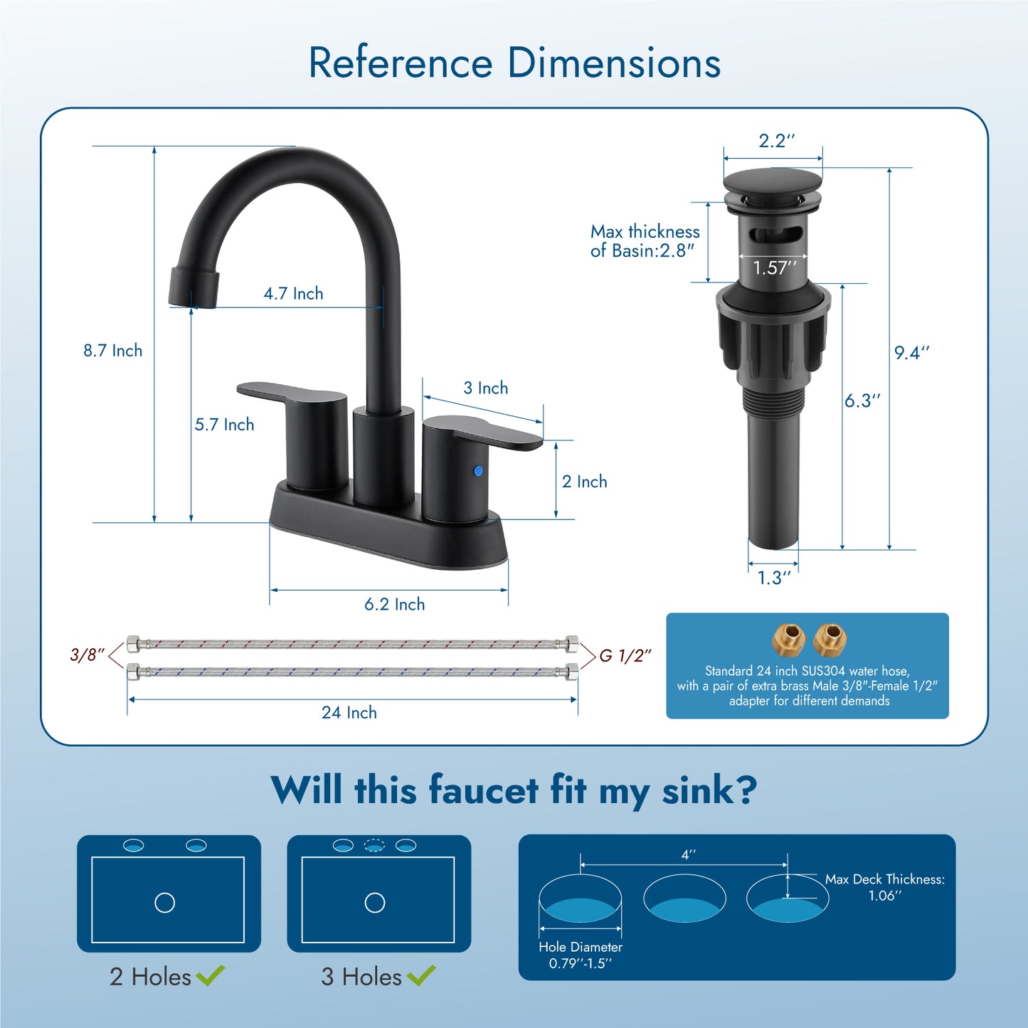 
                  
                    Cinwiny Bathroom Faucet 4 Inch Centerset Bathroom Sink Faucet, Double Handle Bathroom Faucets 360° Swivel Spout Deck Mounted Lavatory Vanity Faucet Mixer Tap with Pop Up Drain
                  
                