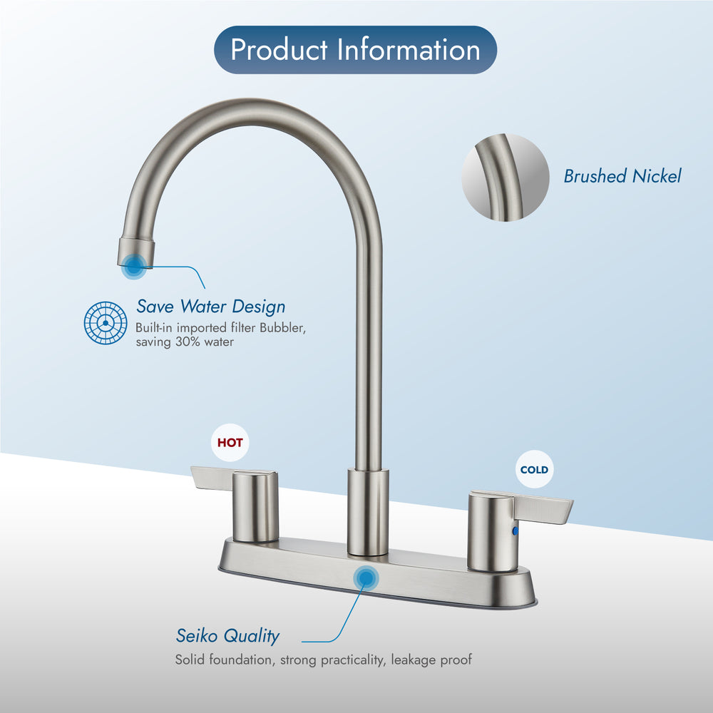 
                  
                    Cinwiny Kitchen Faucet,Double Handle Kitchen Sink Faucet for Sink 3 Hole 8 Inch Centerset Kitchen Faucets High-Arc 360 Degree Swivel Spout Kitchen Faucet with Supply Lines
                  
                