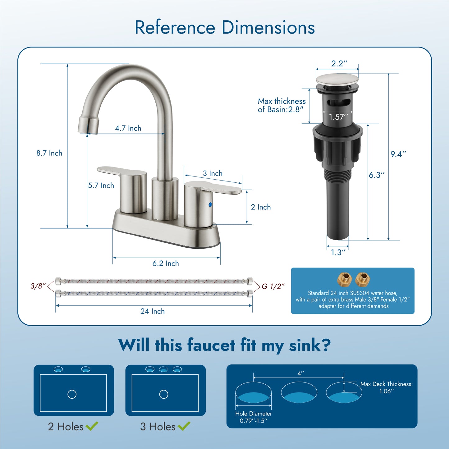 
                  
                    Cinwiny Bathroom Faucet 4 Inch Centerset Bathroom Sink Faucet, Double Handle Bathroom Faucets 360° Swivel Spout Deck Mounted Lavatory Vanity Faucet Mixer Tap with Pop Up Drain
                  
                