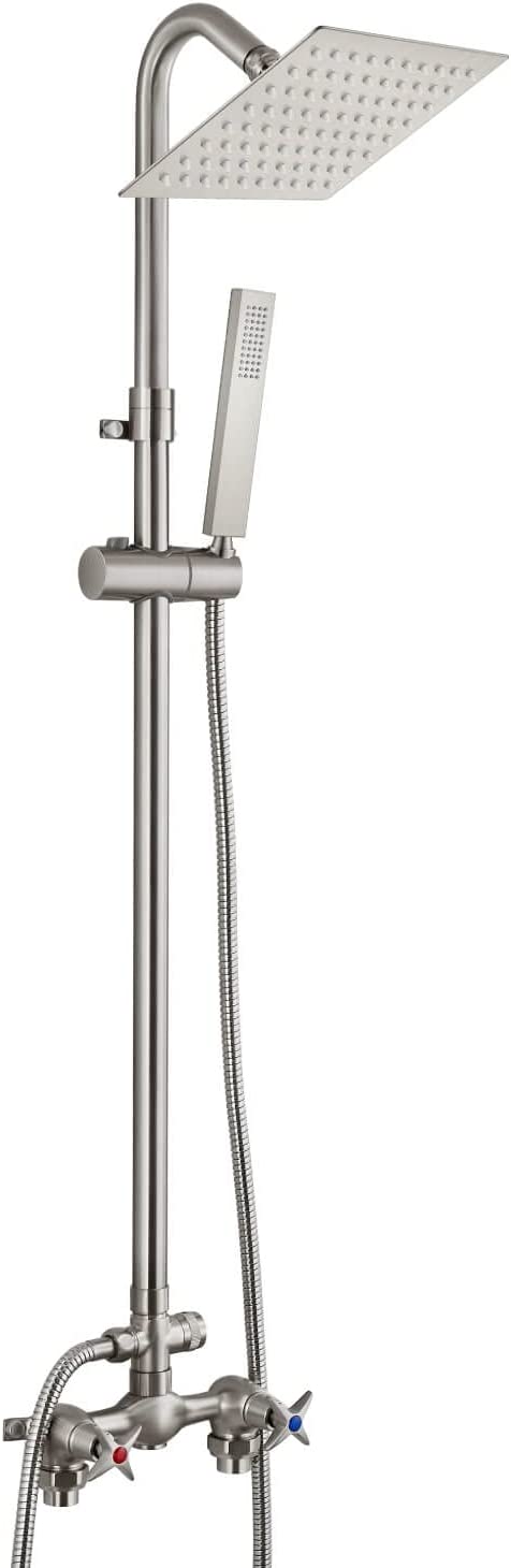 Rain Exposed Thermostatic Shower System With Hand Held