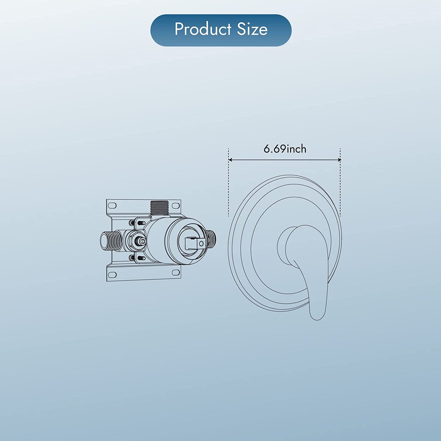 
                  
                    Cinwiny Single Function Shower Handle Valve Trim Kit with Cartridge Pressure Balancing Shower Valves Wall Mount Brass Rough-In Valve Single Handle Shower Valve Mixer
                  
                