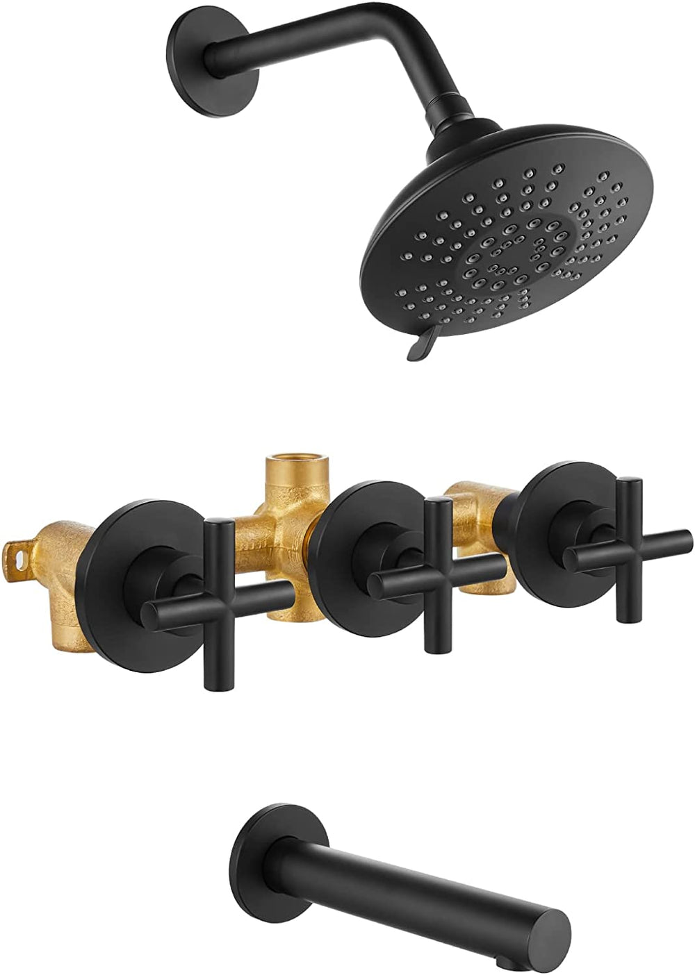In-Wall Tub and Shower - Stick Handle; with 3-Setting Shower Head Ceramic  Valve System in Chrome 26575