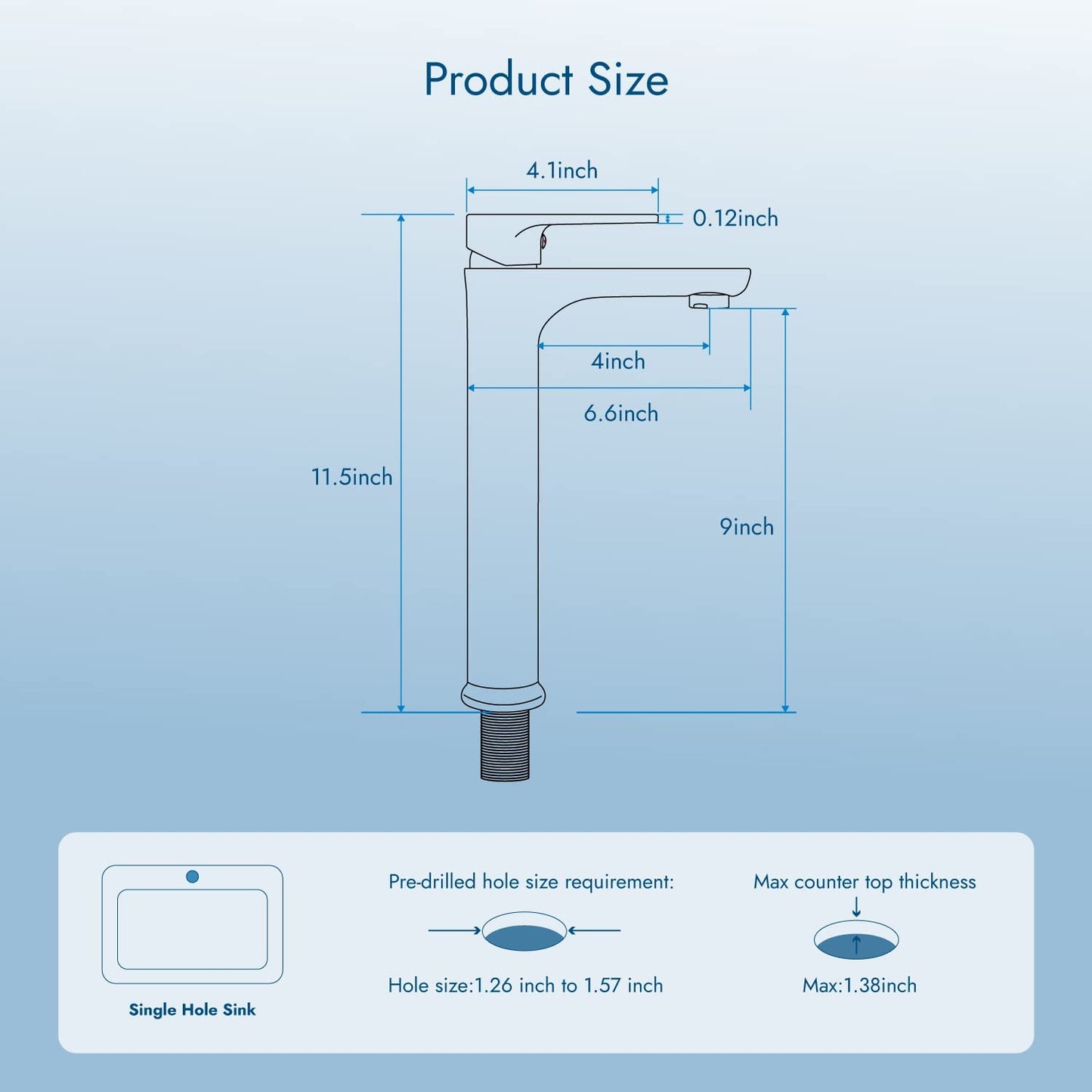 
                  
                    Cinwiny Bathroom Lavatory Vessel Sink Faucet Deck Mount Tall Spout One Handle Single Hole Bathroom Vessel Sink Faucets SUS304 Mixer Tap
                  
                