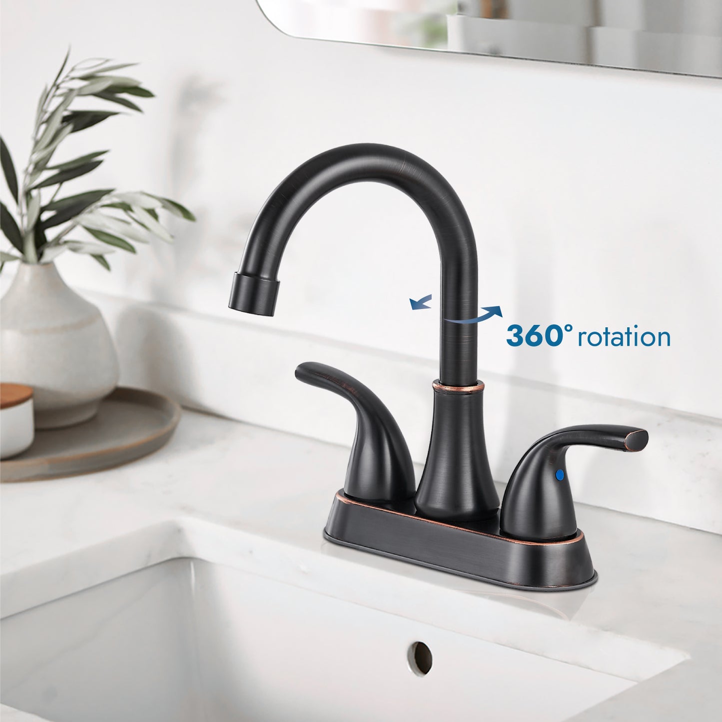 
                  
                    Cinwiny 4 Inch Centerset Bathroom Sink Faucet Two Handle Vanity Faucet with Swivel Spout Deck Mount Mixer Tap with Pop up Drain Water Supply Lines
                  
                