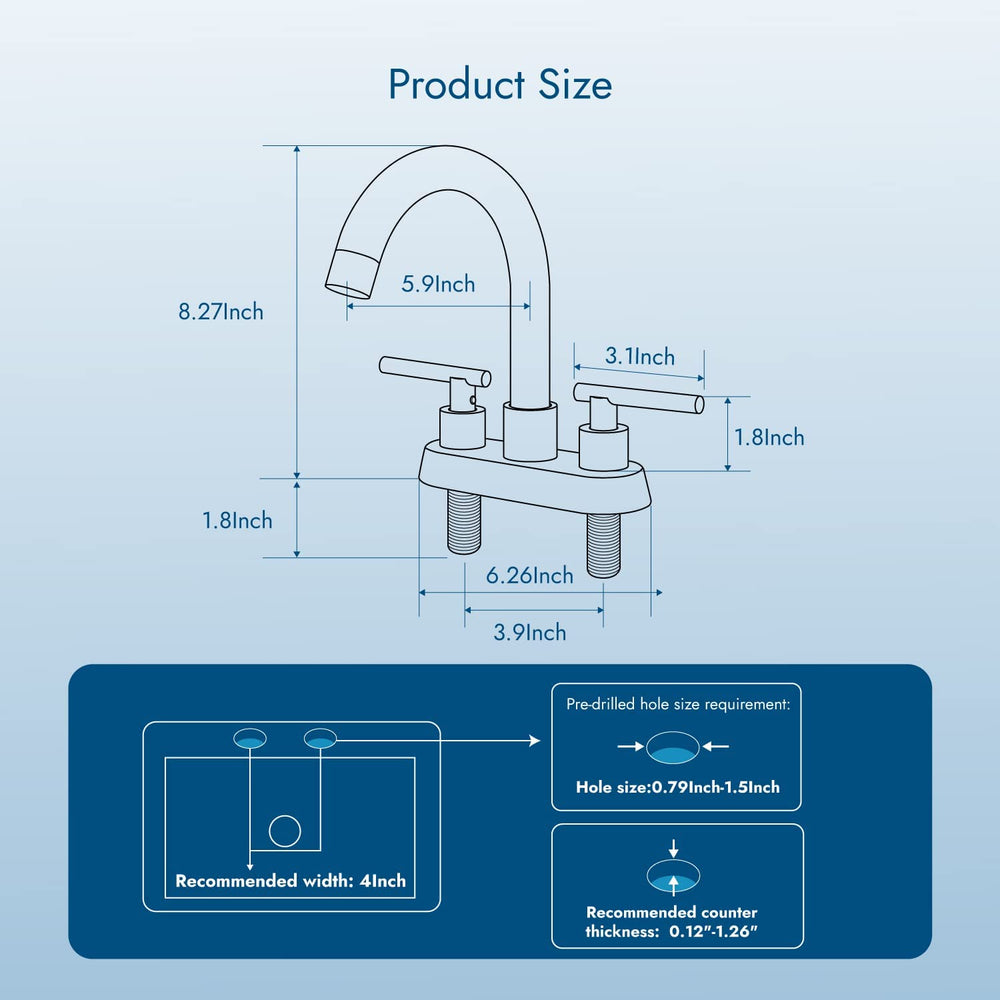 
                  
                    Cinwiny Bathroom SUS304 4 Inch Centerset Sink Faucet  Double Handles Swivel Spout Deck Mount Mixer Tap with Pop-up Drain Lavatory Bathroom Vanity Faucets
                  
                