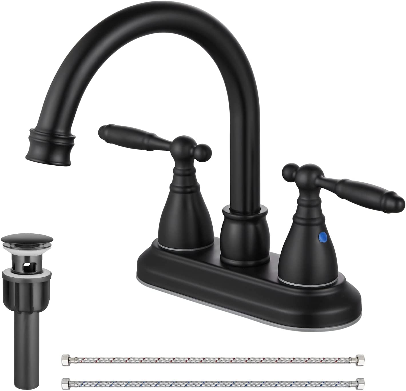 
                  
                    Cinwiny 4 Inch Centerset Bathroom Sink Faucet  Bathroom Vanity Faucet Double Handles Deck Mount Lavatory Faucet Mixer Tap with Pop up Drain
                  
                