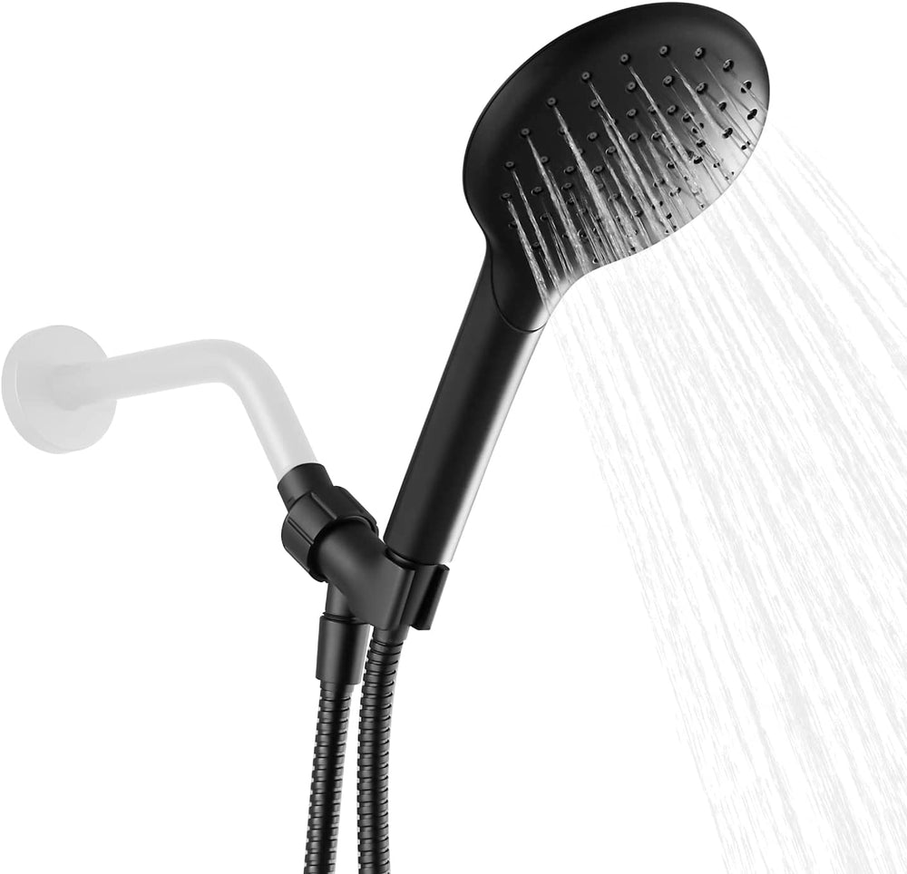 
                  
                    Cinwiny Hand Held Showerhead High Flow Wall Mounted Round Handheld Shower Sprayer ABS Single Function with Adjustable Shower Holder and 59” Stainless Steel Hose
                  
                