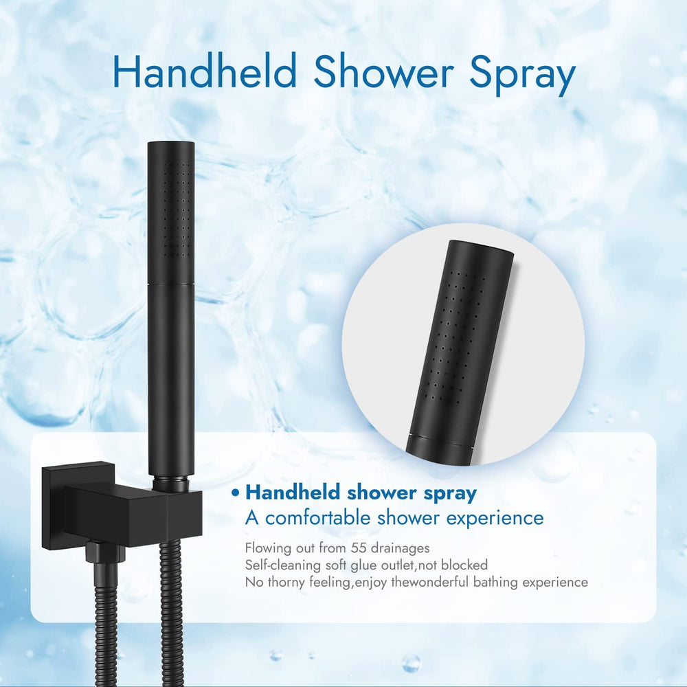 
                  
                    Cinwiny Wall Mount Waterfall Tub Filler Spout with Hand-held Shower 2 in 1 Single Handle Bathtub Shower Faucet Set Rough-in Valve
                  
                