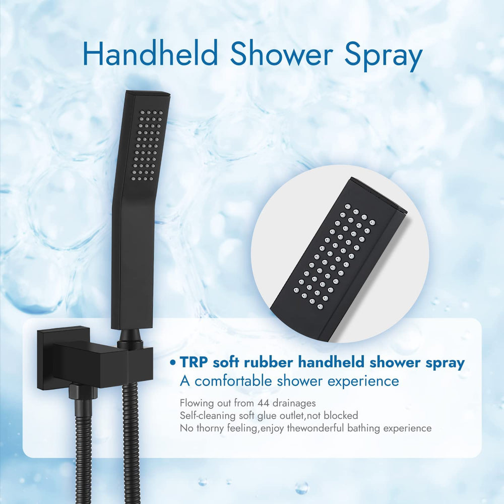 
                  
                    Cinwiny Shower System with Tub Spout 3 Function Mixer Shower Combo Kit Ceiling Mounted 12 Inch Rainfall Shower Head Set with Handheld Shower Spray Luxury Rough-in Valve
                  
                