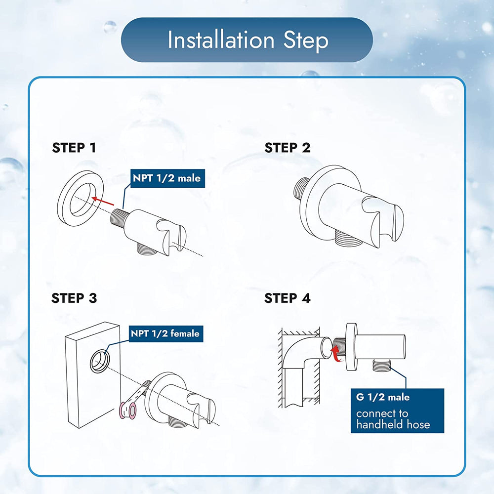 
                  
                    Cinwiny Brass Hand Held Sprayer Bracket Wall Mounted Shower Head Round Holder Shower Hose Connector Wall Union Water Outlet with with Flange
                  
                