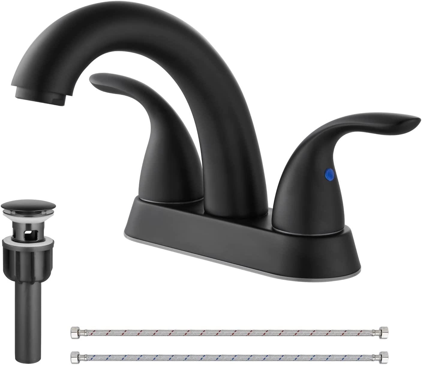 
                  
                    Cinwiny 4 Inch Centerset Bathroom Lavatory Faucet  Deck Mount 2 Handles Bathroom Sink Faucet Mixer Tap with Deck Plate Pop up Drain and Water Supply Hoses
                  
                