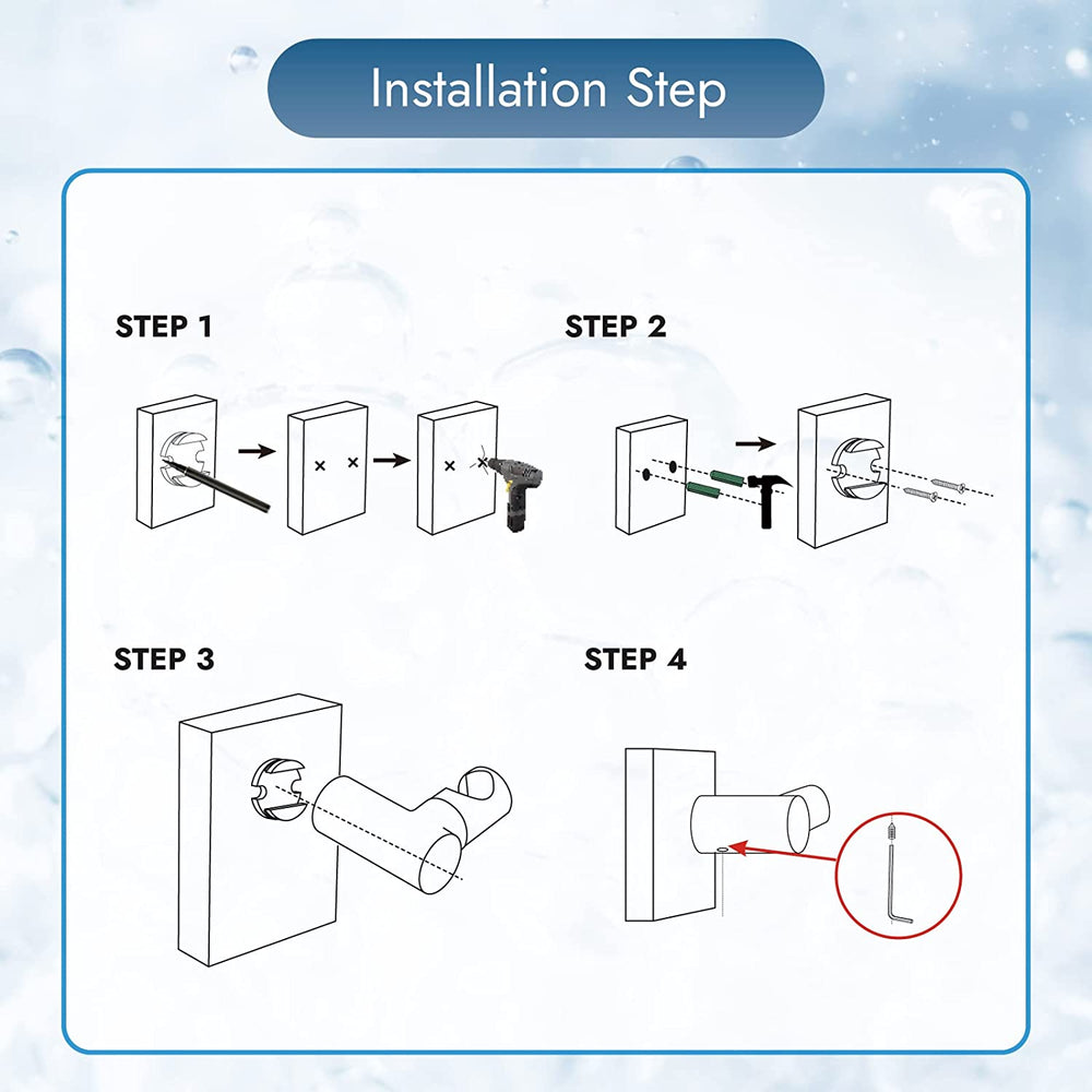 Cinwiny Showerhead Bracket Adjustable Wall Mounted Handheld Shower Spr