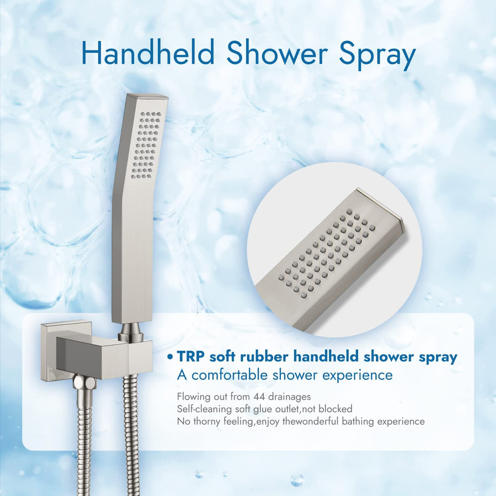 
                  
                    Cinwiny 12 Inch Wall Mounted Rainfall Shower System Shower Head Set with Tub Spout Luxury Rough-in Valve 3 Function Mixer Shower Combo Kit
                  
                