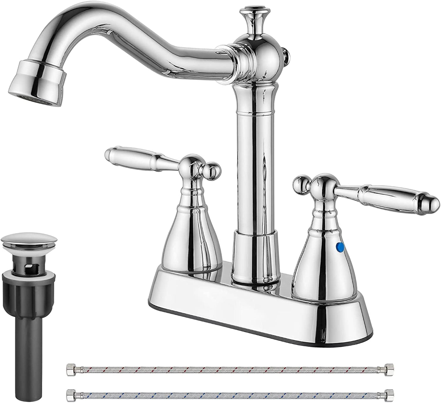 
                  
                    Cinwiny 4 Inch Centerset Bathroom Sink Faucet 2 Handles Deck Mount Lavatory Faucet Vanity Faucet Mixer Tap 2 Hole with Pop up Drain Assembly
                  
                