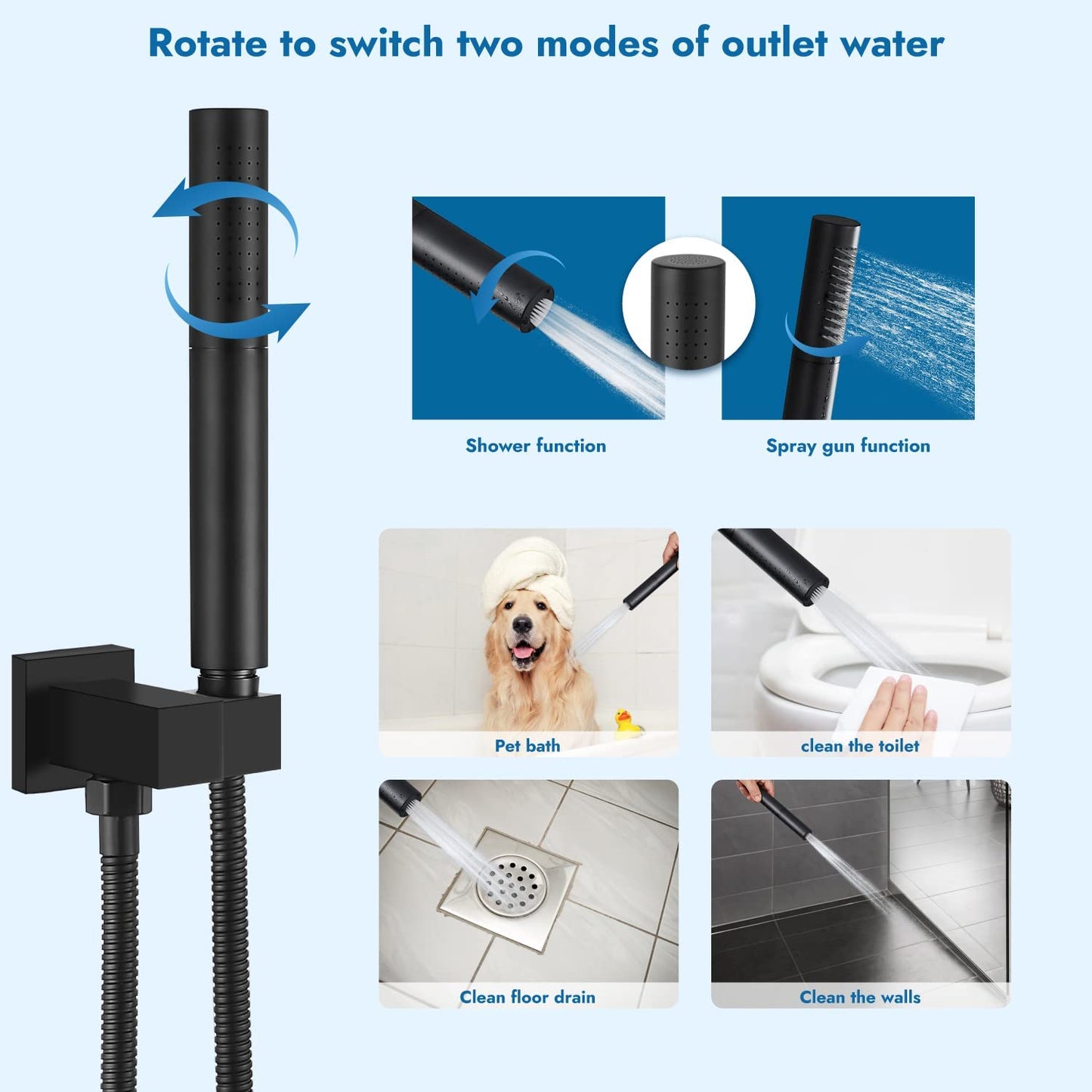 
                  
                    Cinwiny Wall Mount Waterfall Tub Filler Spout with Hand-held Shower 2 in 1 Single Handle Bathtub Shower Faucet Set Rough-in Valve
                  
                