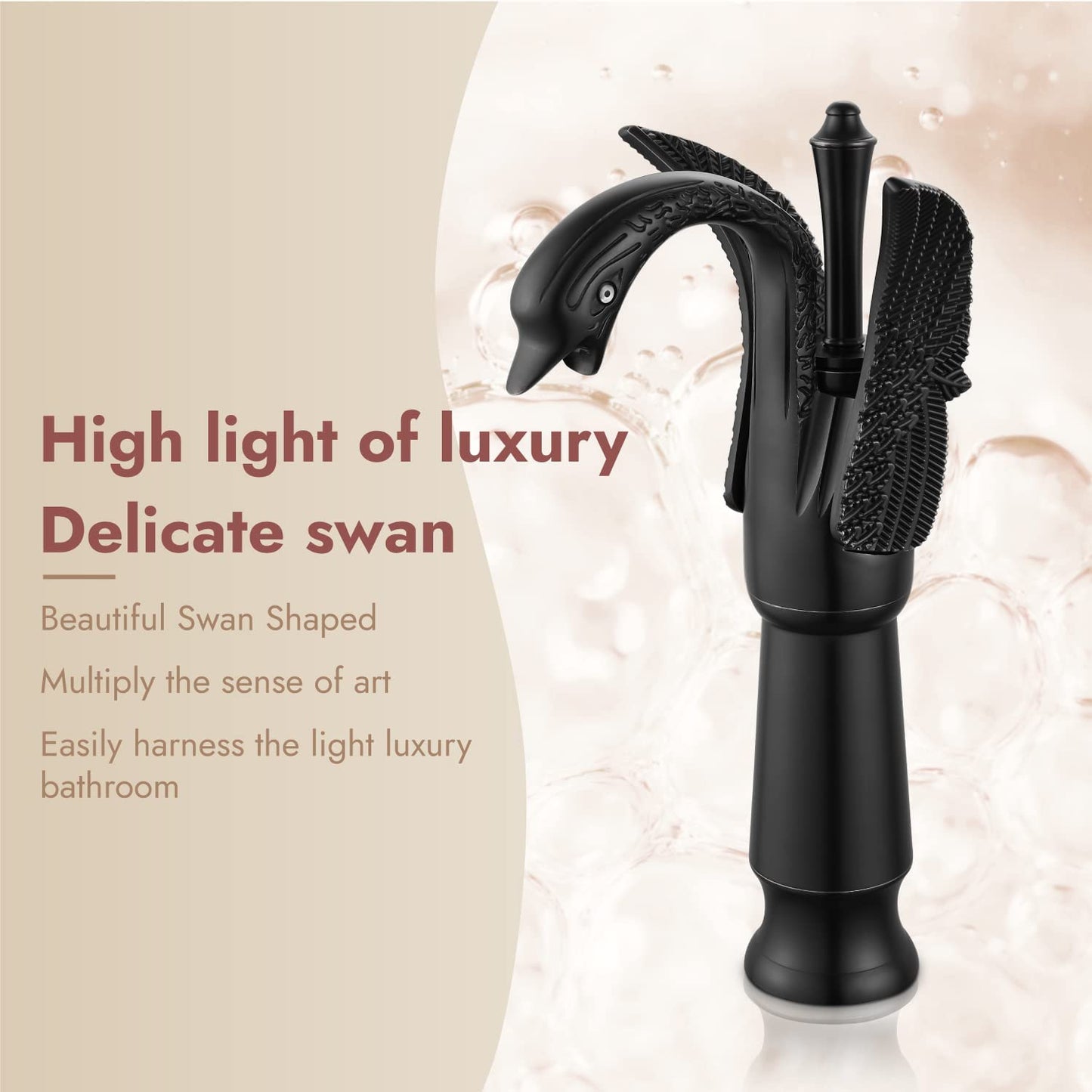 
                  
                    Cinwiny Swan Faucet Bathroom Sink Faucet Bronze Swan Shaped Single Handle One Hole Tall Lavatory Basin Tap Mixer Deck Mount Bird Faucet
                  
                