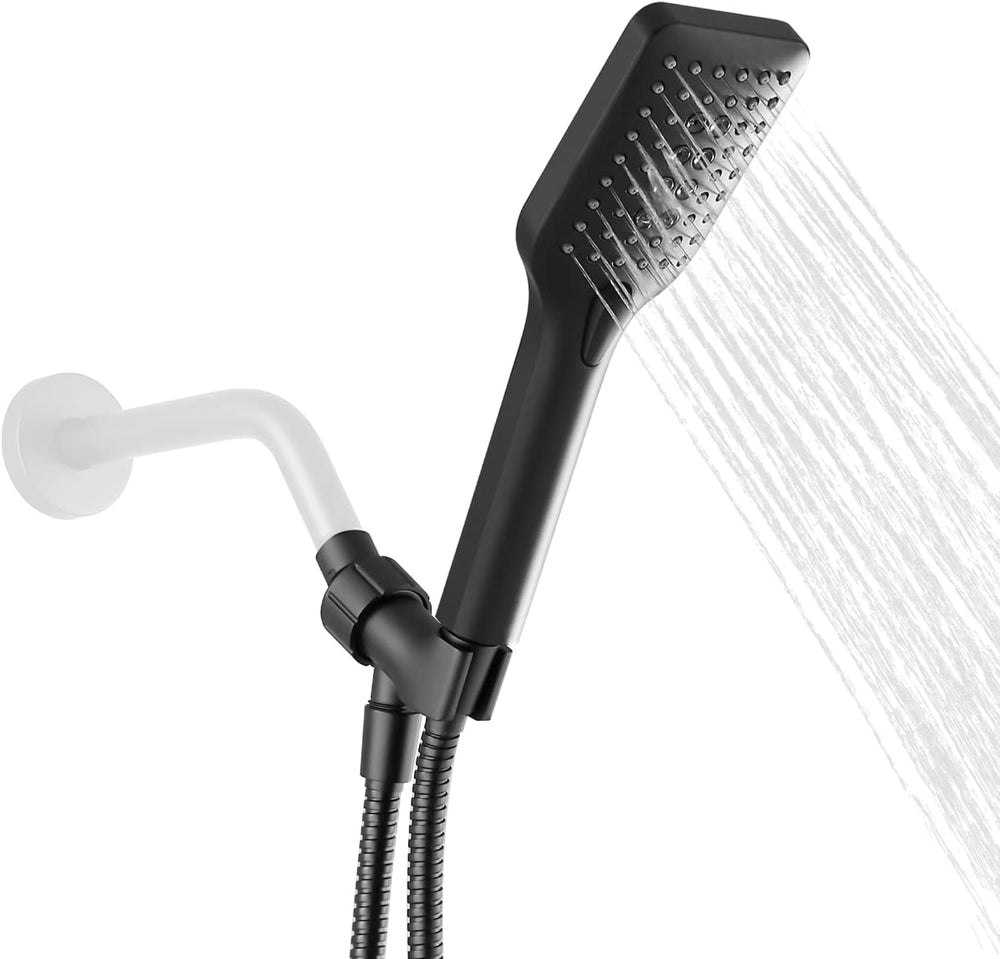 
                  
                    Cinwiny Shower Head with Handheld Wall Mounted High Flow Square Hand Held Sprayer ABS 3 Spray Modes with Adjustable Shower Bracket Holder & 59” SUS304 Hose Combo
                  
                