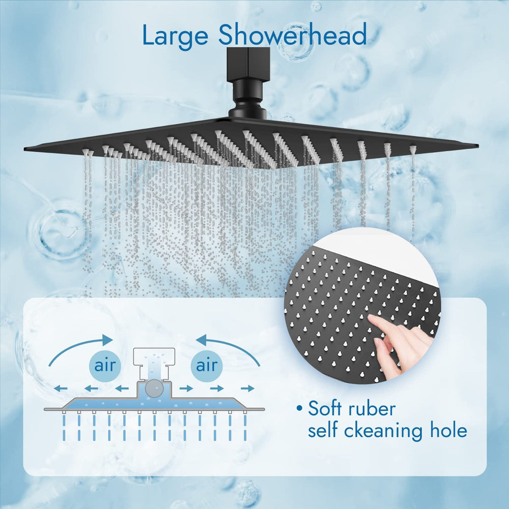 
                  
                    Cinwiny 12 Inch Bathroom Shower System Rainfall Shower Head with Handheld Spray Ceiling Mount Waterfall Tub Spout Combo Set Rough-in Valve 3 Function Mixer Shower Faucet Luxury
                  
                