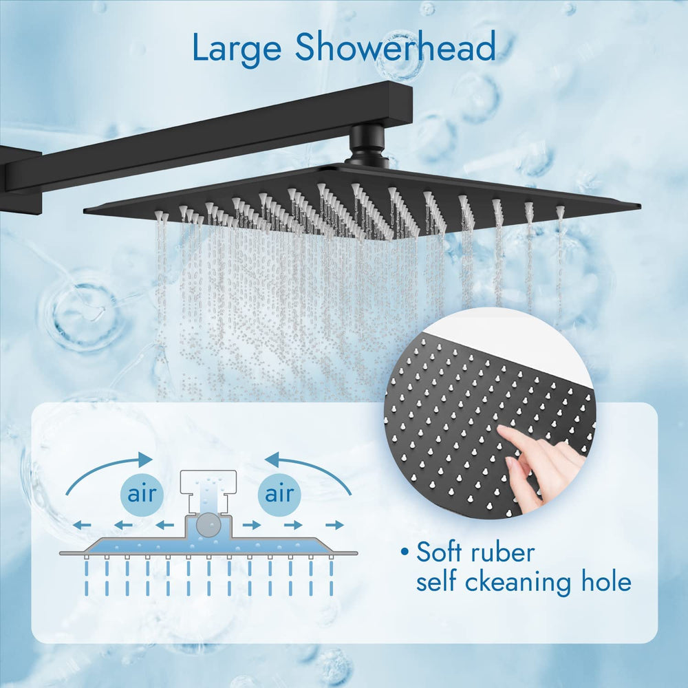 
                  
                    Cinwiny Bathroom Rainfall Shower System 12 Inch Shower Head with 2 in 1 Function Handheld Spray Wall Mount Waterfall Tub Spout Combo Set Rough-in Valve 3 Function Mixer Faucet
                  
                