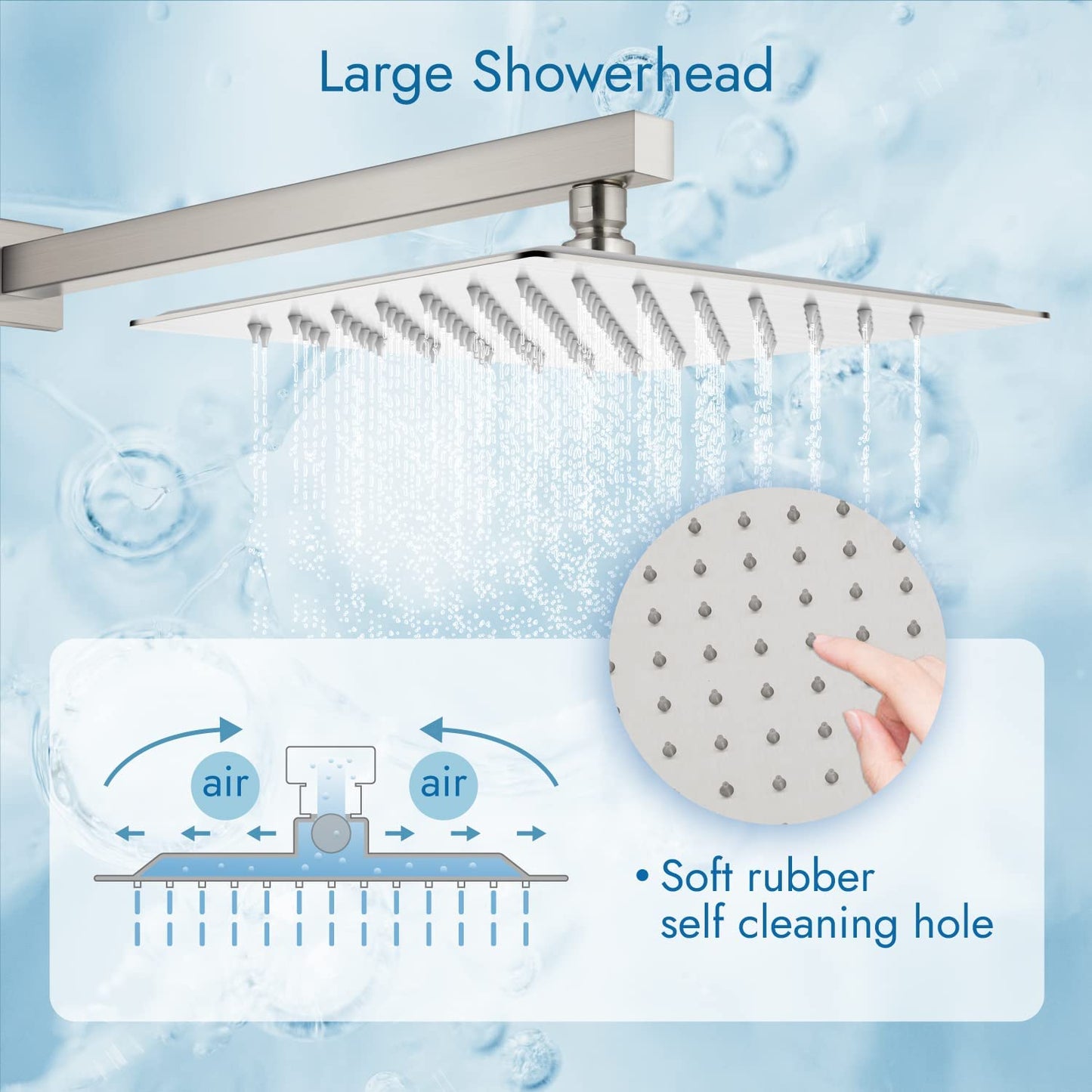 
                  
                    Cinwiny 12 Inch Wall Mounted Rainfall Shower System Shower Head Set with Tub Spout Luxury Rough-in Valve 3 Function Mixer Shower Combo Kit
                  
                