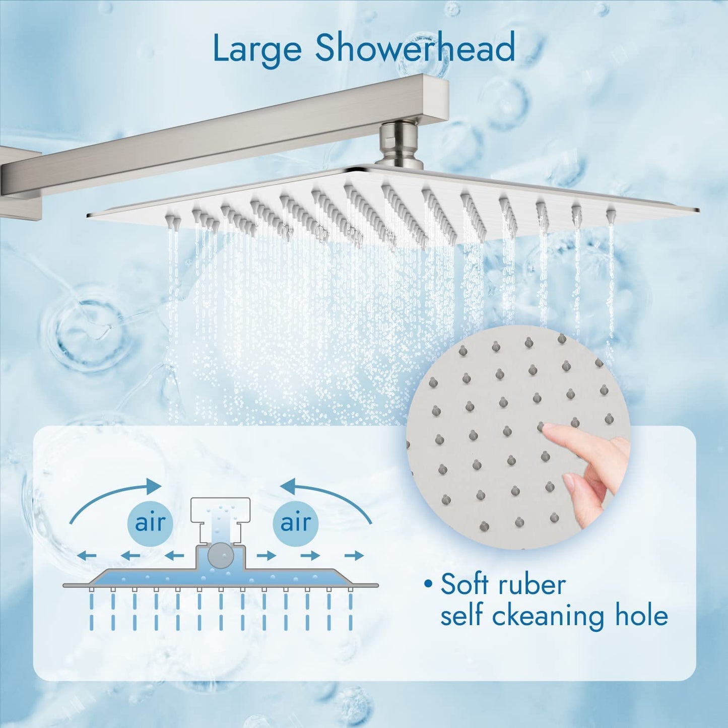 
                  
                    Cinwiny 12 Inch Wall Mounted Rainfall Shower System Shower Head Set with Tub Spout Luxury Rough-in Valve 3 Function Mixer Shower Combo Kit
                  
                