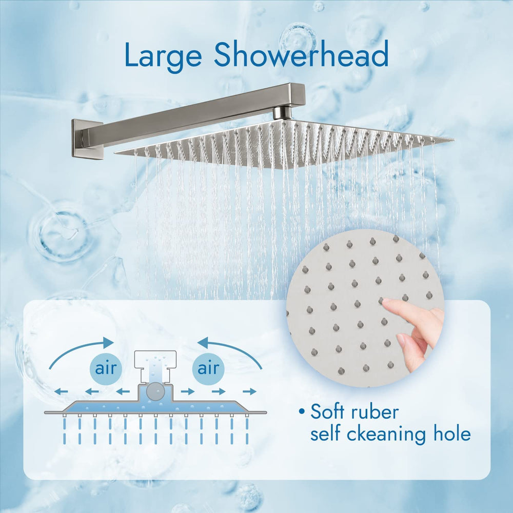 
                  
                    Cinwiny Bathroom Shower System Wall Mount 10 Inch Rainfall Shower Head with Handheld Spray Waterfall Tub Spout Combo Set Rough in Valve 3 Function Mixer Shower Faucet
                  
                