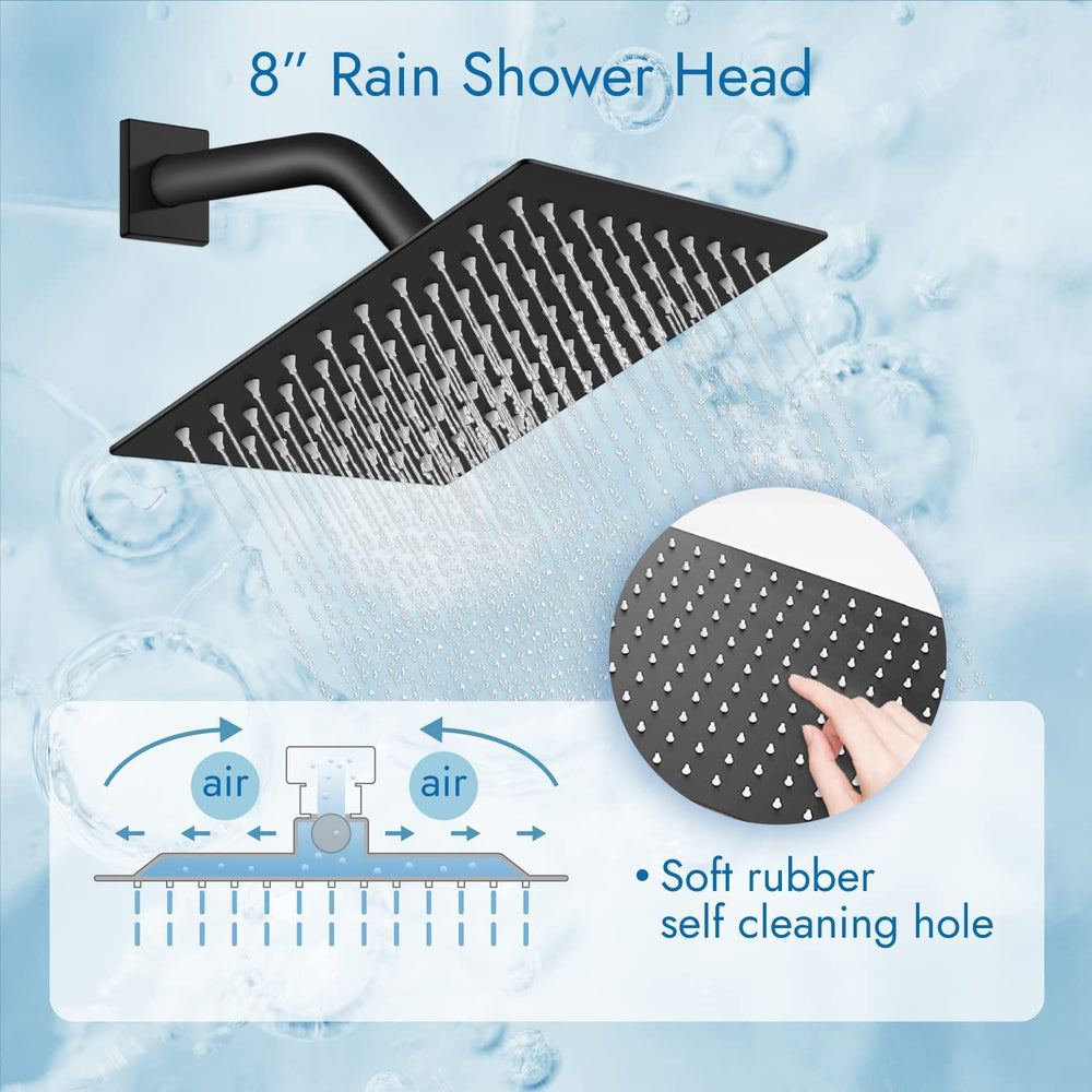 
                  
                    Cinwiny Bathroom Shower Kit 8 Inch Rainfall Shower Head with Hand Held Shower Head Wall Mounted Waterfall Tub Spout Brass Rough-in Valve Triple Function Mixer Shower Faucet Luxury System
                  
                