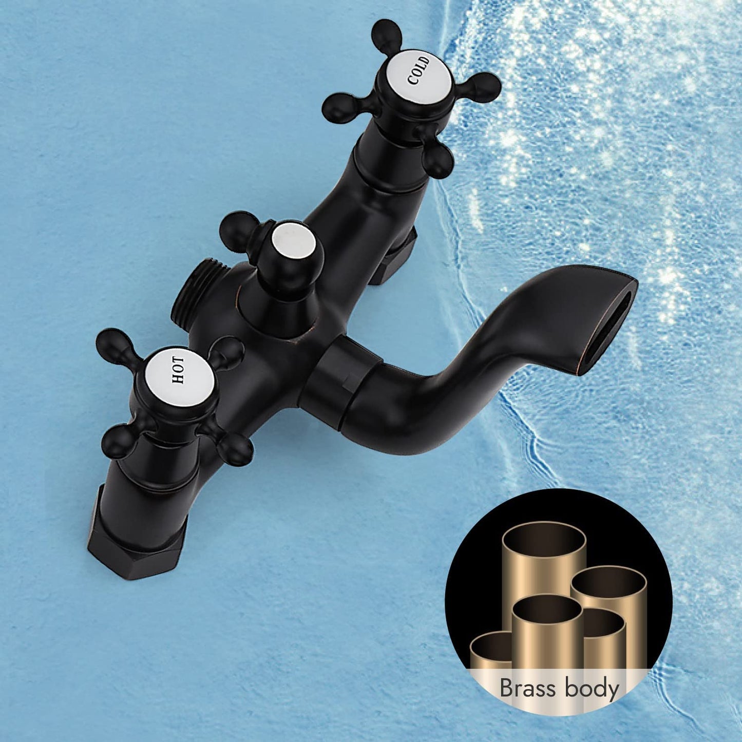 
                  
                    Cinwiny Freestanding Bathtub Faucet Floor Mount Tub Filler Double Cross Knobs Bathroom Mixer Tap With Handheld Shower Telephone Shape
                  
                