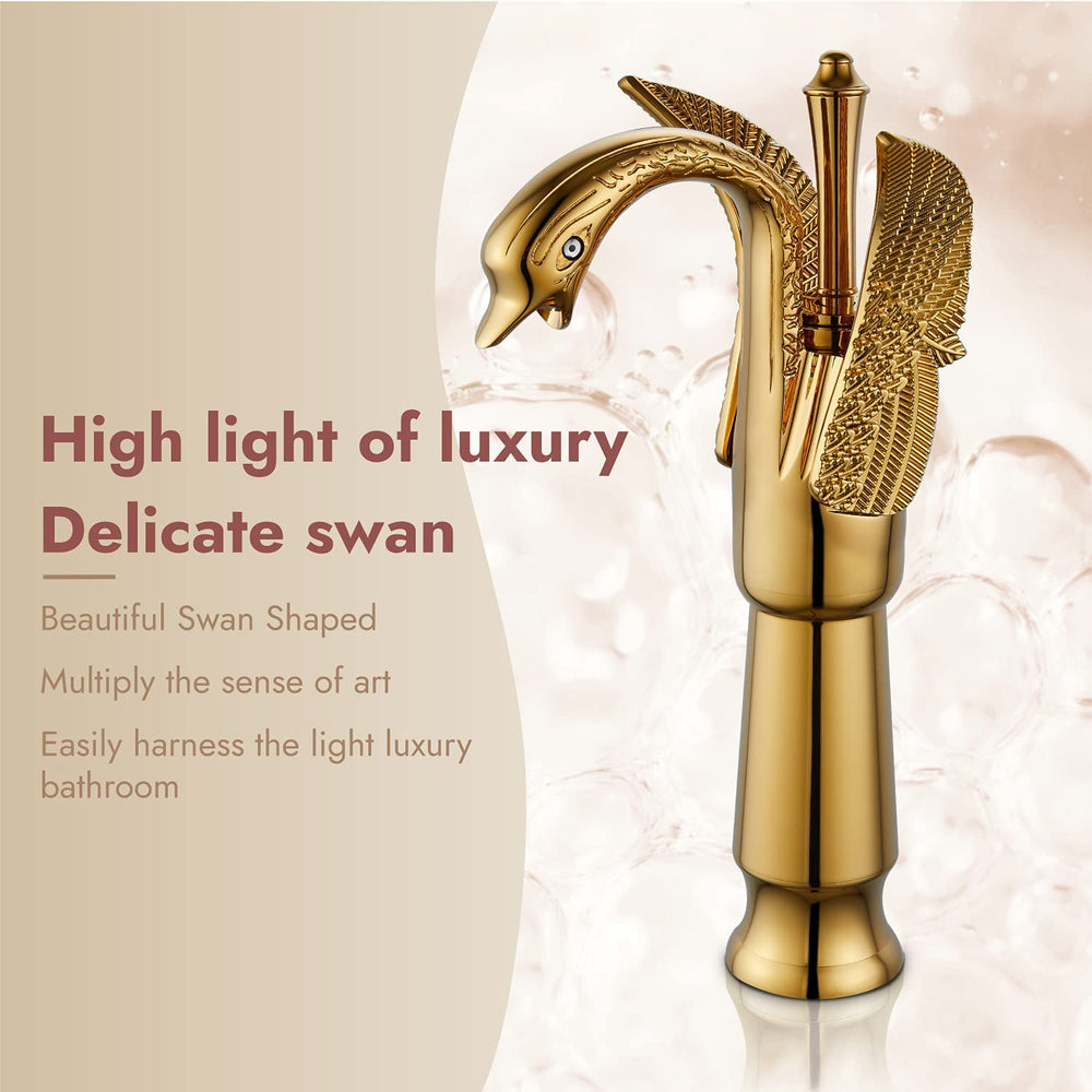 
                  
                    Cinwiny Swan Faucet Bathroom Sink Faucet Bronze Swan Shaped Single Handle One Hole Tall Lavatory Basin Tap Mixer Deck Mount Bird Faucet
                  
                