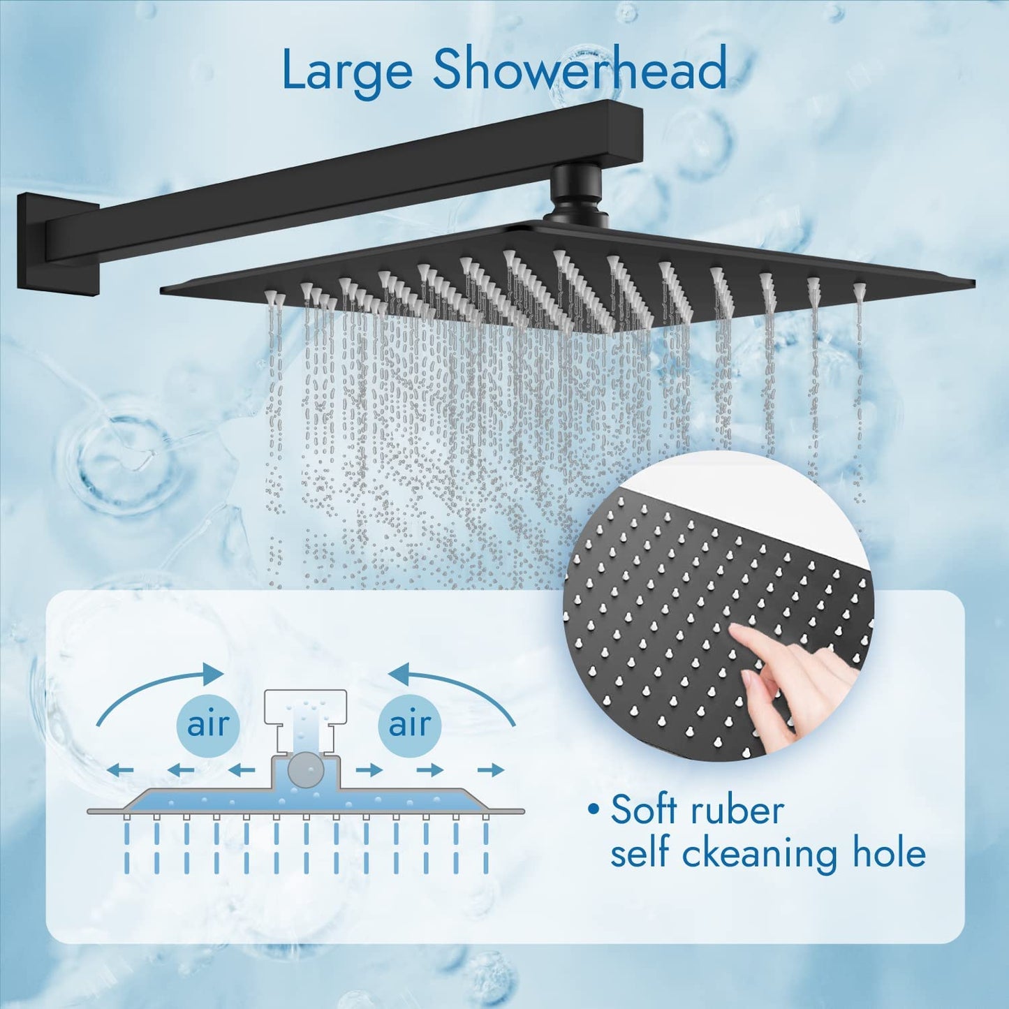 
                  
                    Cinwiny 12 Inch Bathroom Shower System Rainfall Shower Head with Handheld Spray Wall Mount Waterfall Tub Spout Combo Set Rough-in Valve 3 Function Mixer Shower Faucet Luxury
                  
                