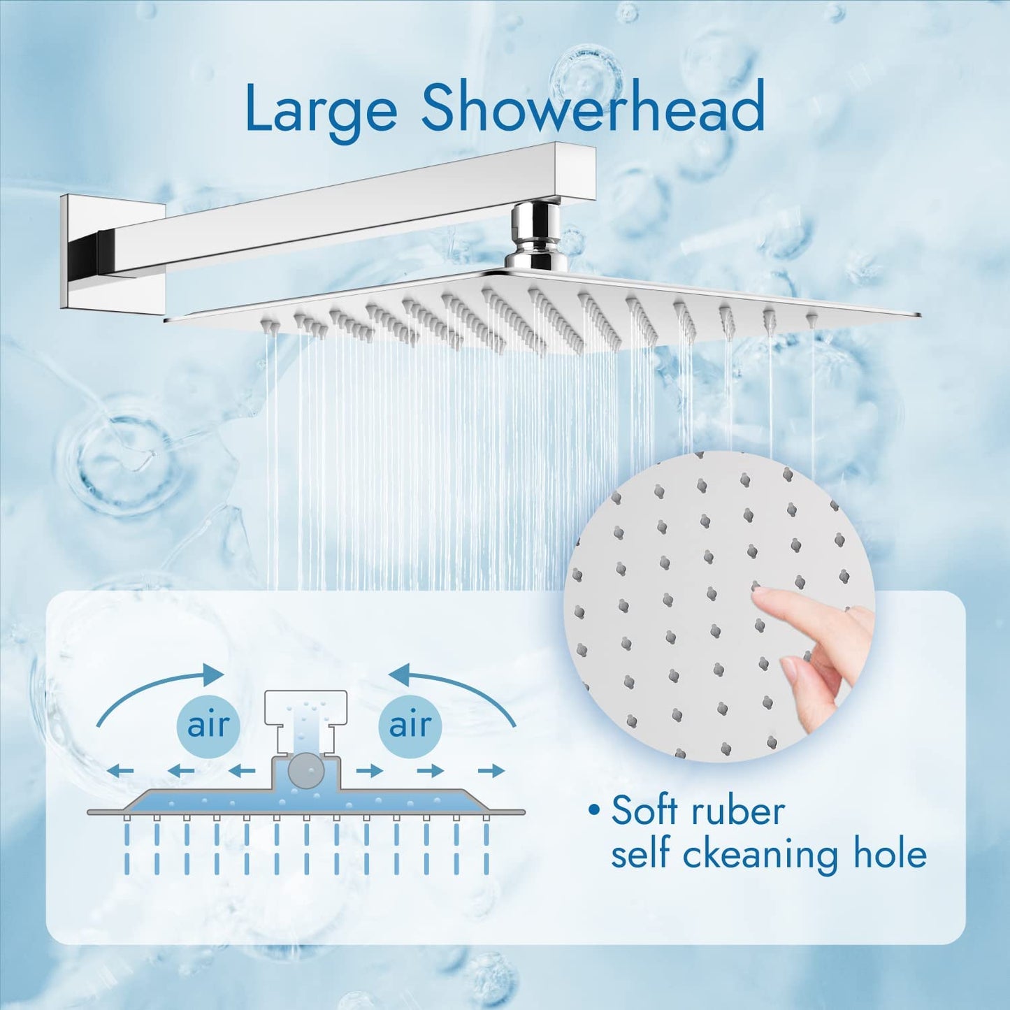 
                  
                    Cinwiny 12 Inch Bathroom Shower System Rainfall Shower Head with Handheld Spray Wall Mount Waterfall Tub Spout Combo Set Rough-in Valve 3 Function Mixer Shower Faucet Luxury
                  
                