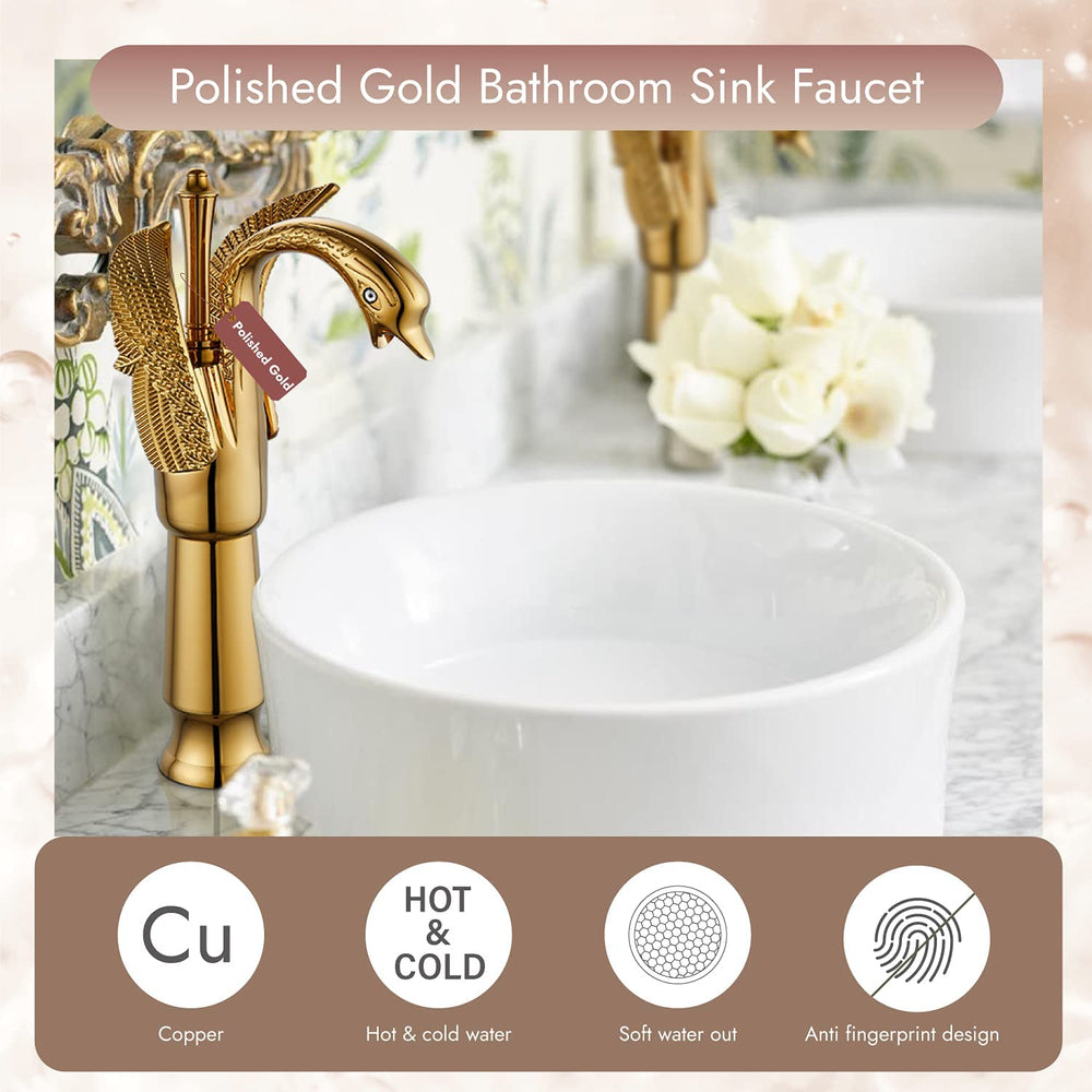 
                  
                    Cinwiny Swan Faucet Bathroom Sink Faucet Bronze Swan Shaped Single Handle One Hole Tall Lavatory Basin Tap Mixer Deck Mount Bird Faucet
                  
                