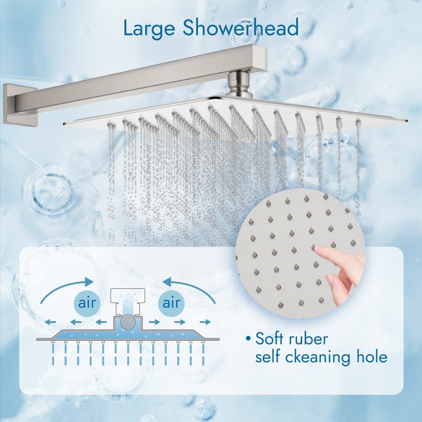 
                  
                    Cinwiny Bathroom Rainfall Shower System 10 Inch Shower Head with 2 in 1 Function Handheld Spray Wall Mount Waterfall Tub Spout Combo Set Rough-in Valve 3 Function Mixer Shower Faucet
                  
                