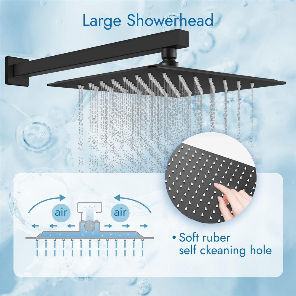 
                  
                    Cinwiny Bathroom Rainfall Shower System 10 Inch Shower Head with 2 in 1 Function Handheld Spray Wall Mount Waterfall Tub Spout Combo Set Rough-in Valve 3 Function Mixer Shower Faucet
                  
                