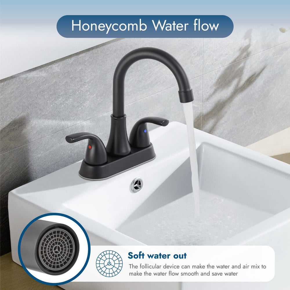 
                  
                    Cinwiny 4 Inch Centerset Lavatory Sink Faucet Bathroom Mixer Tap 2 Hole Double Handle 360° Swivel Spout Deck Mount Vanity Basin Sink Faucet
                  
                