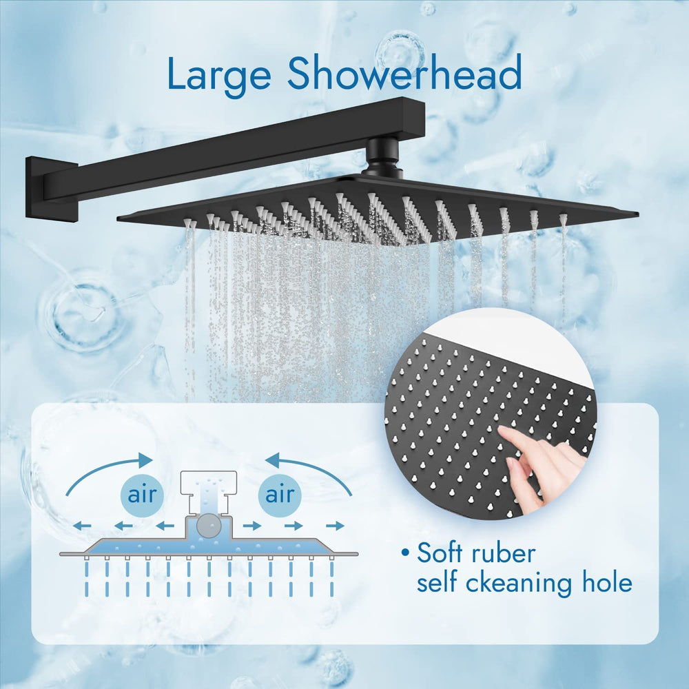 
                  
                    Cinwiny Bathroom Shower System 10 Inch Rainfall Shower Head with Handheld Spray Wall Mount Tub Spout Combo Set Rough-in Valve 3 Function Mixer Shower Faucet
                  
                