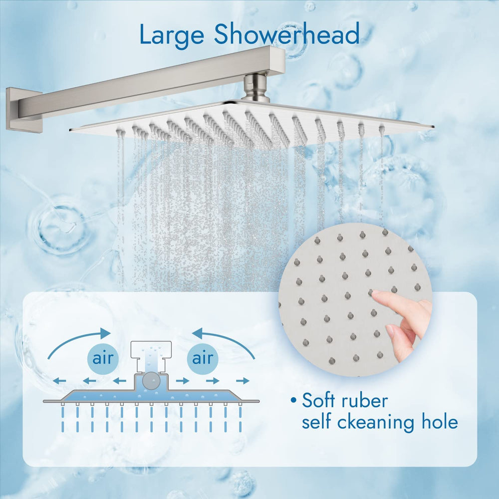 
                  
                    Cinwiny Bathroom Shower System 10 Inch Rainfall Shower Head with Handheld Spray Wall Mount Tub Spout Combo Set Rough-in Valve 3 Function Mixer Shower Faucet
                  
                