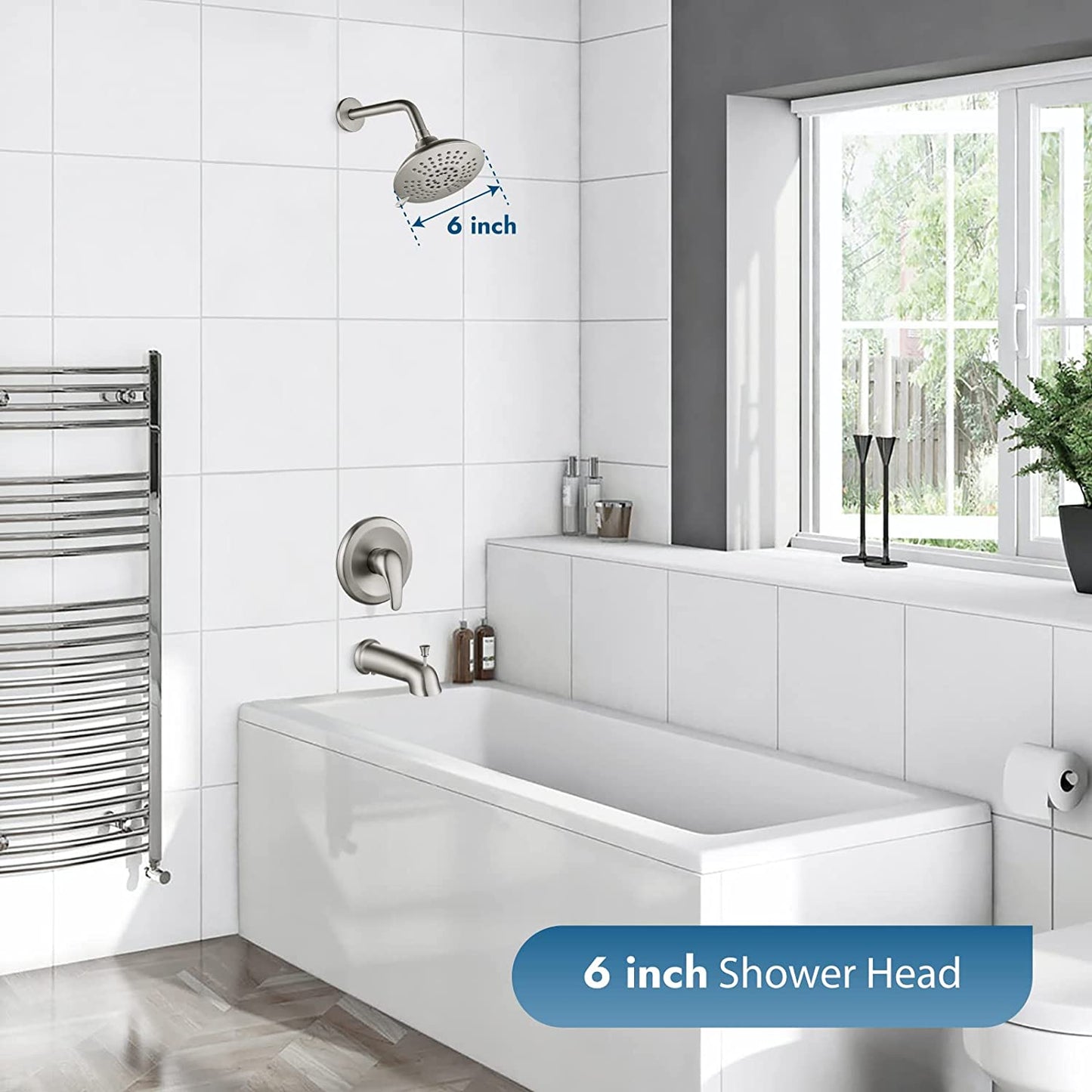 In-Wall Tub and Shower - Stick Handle; with 3-Setting Shower Head Ceramic  Valve System in Chrome 26575