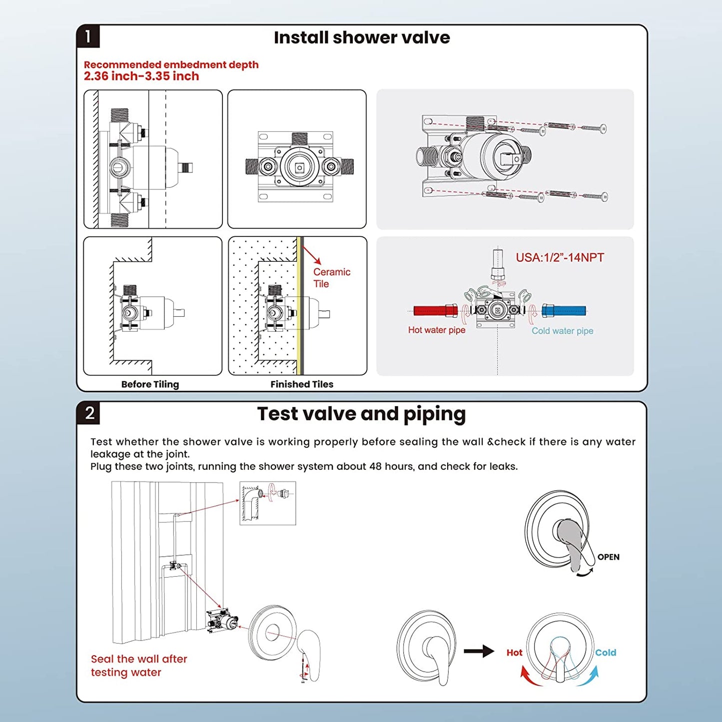 
                  
                    Cinwiny Single Function Shower Handle Valve Trim Kit with Cartridge Pressure Balancing Shower Valves Wall Mount Brass Rough-In Valve Single Handle Shower Valve Mixer
                  
                